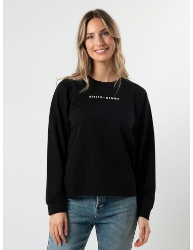 STELLA & GEMMA LOGO SWEATER BLACK WITH WHITE LOGO vous aussi creer 