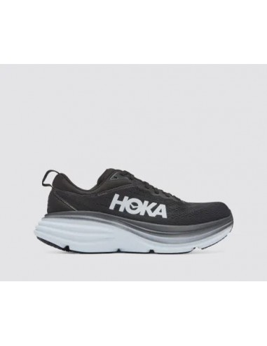 HOKA WOMEN BONDI 8 BLACK & WHITE les ligaments