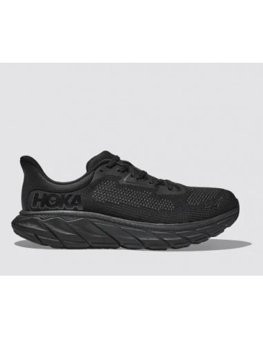 HOKA WOMENS ARAHI 7  WIDE FIT BLACK/BLACK les muscles